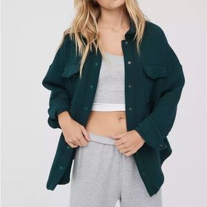 Offline by Aerie Teal Quilted Shacket